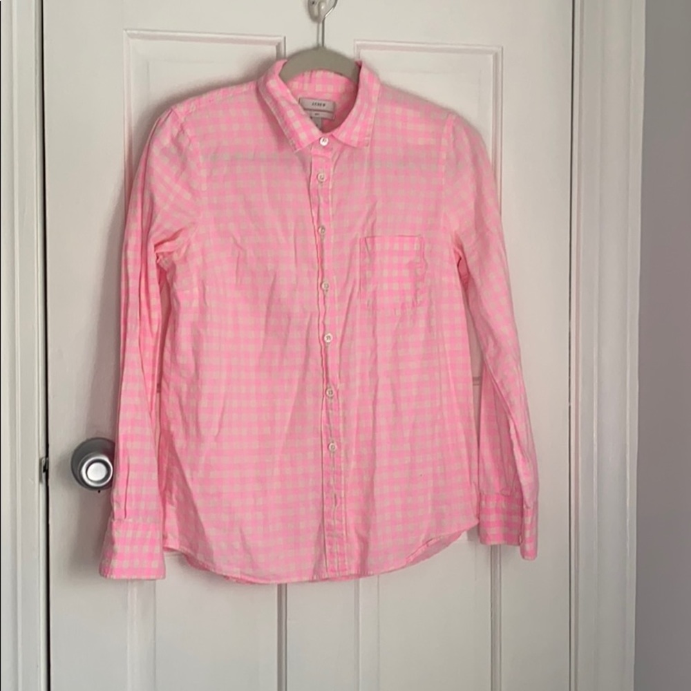 Women’s JCREW boy shirt—neon pink